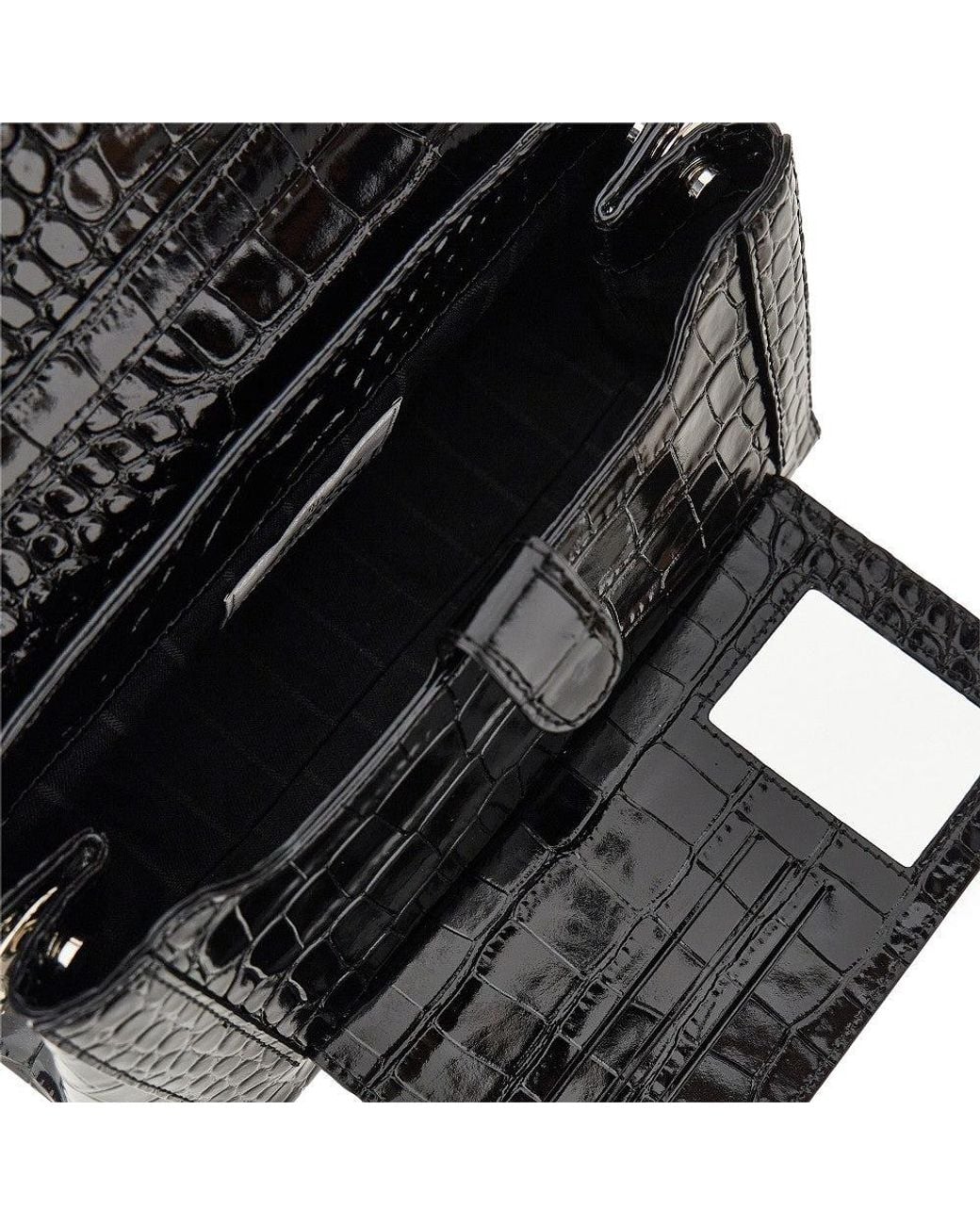 Vivienne Westwood Black Croco-Embossed Leather Medium 'Hazel' Bag