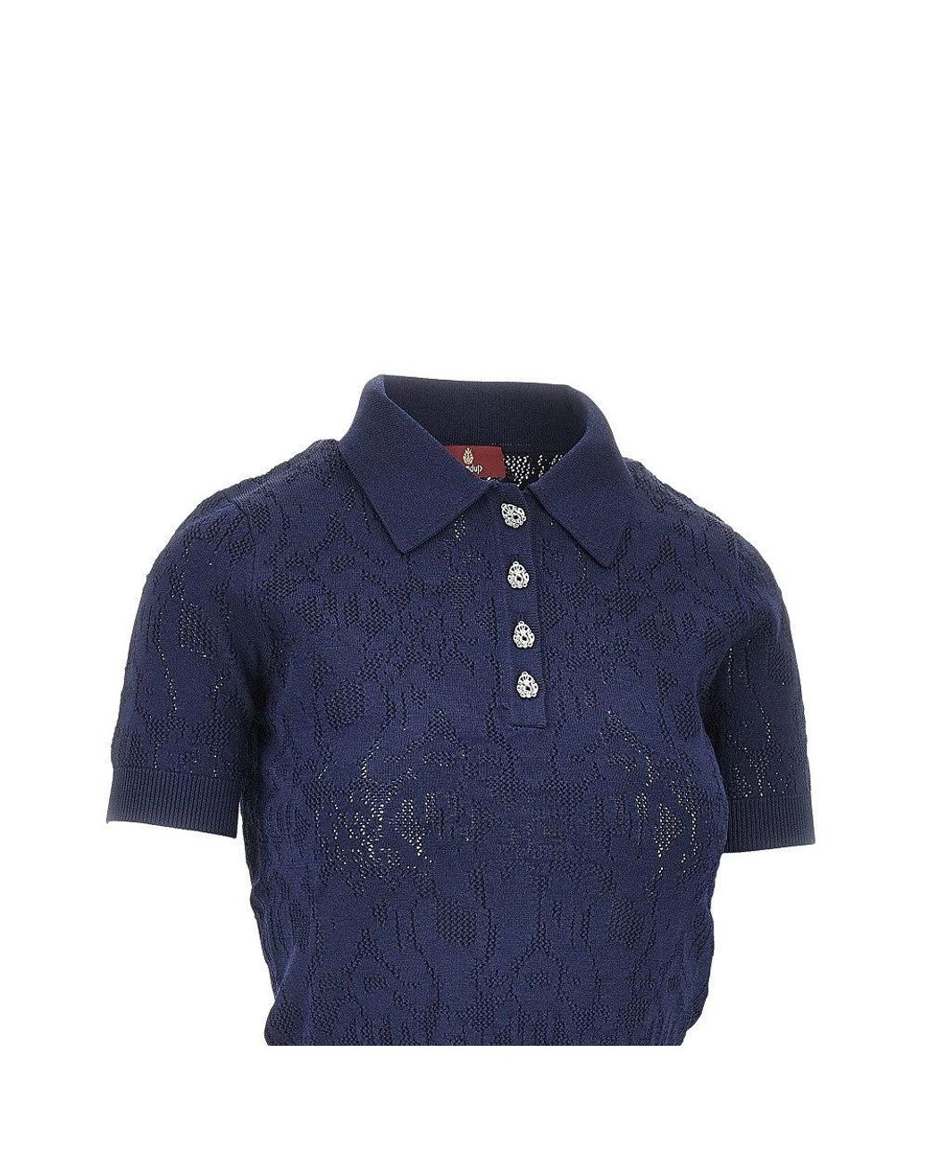 Polo Cropped di Dondup in Blue
