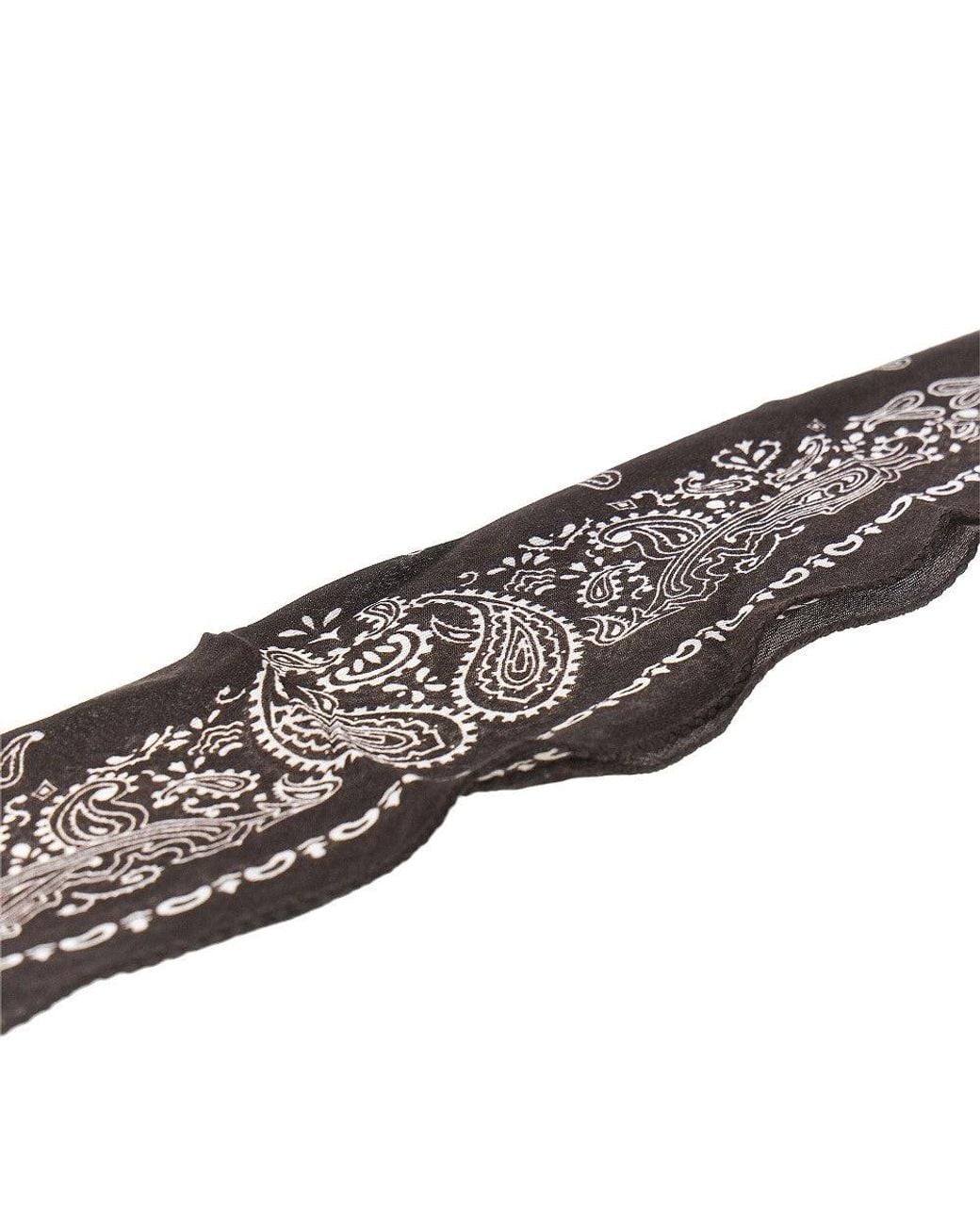 Destin Black Cashmere-Blend Scarf With Bandana Motif for men
