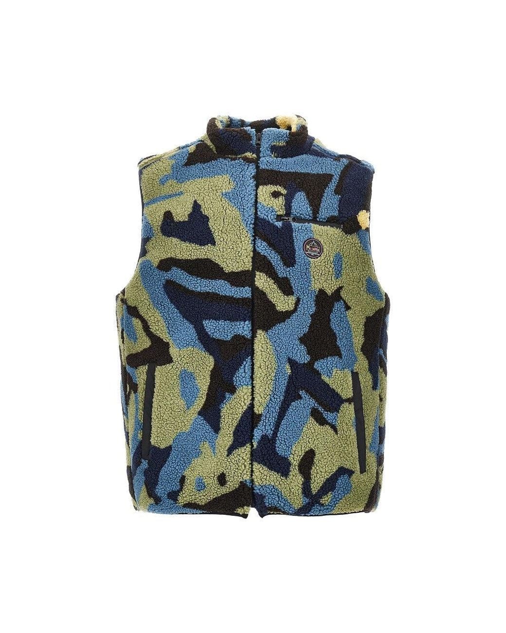 Mauna Kea Blue Camouflage Sherpa Vest for men