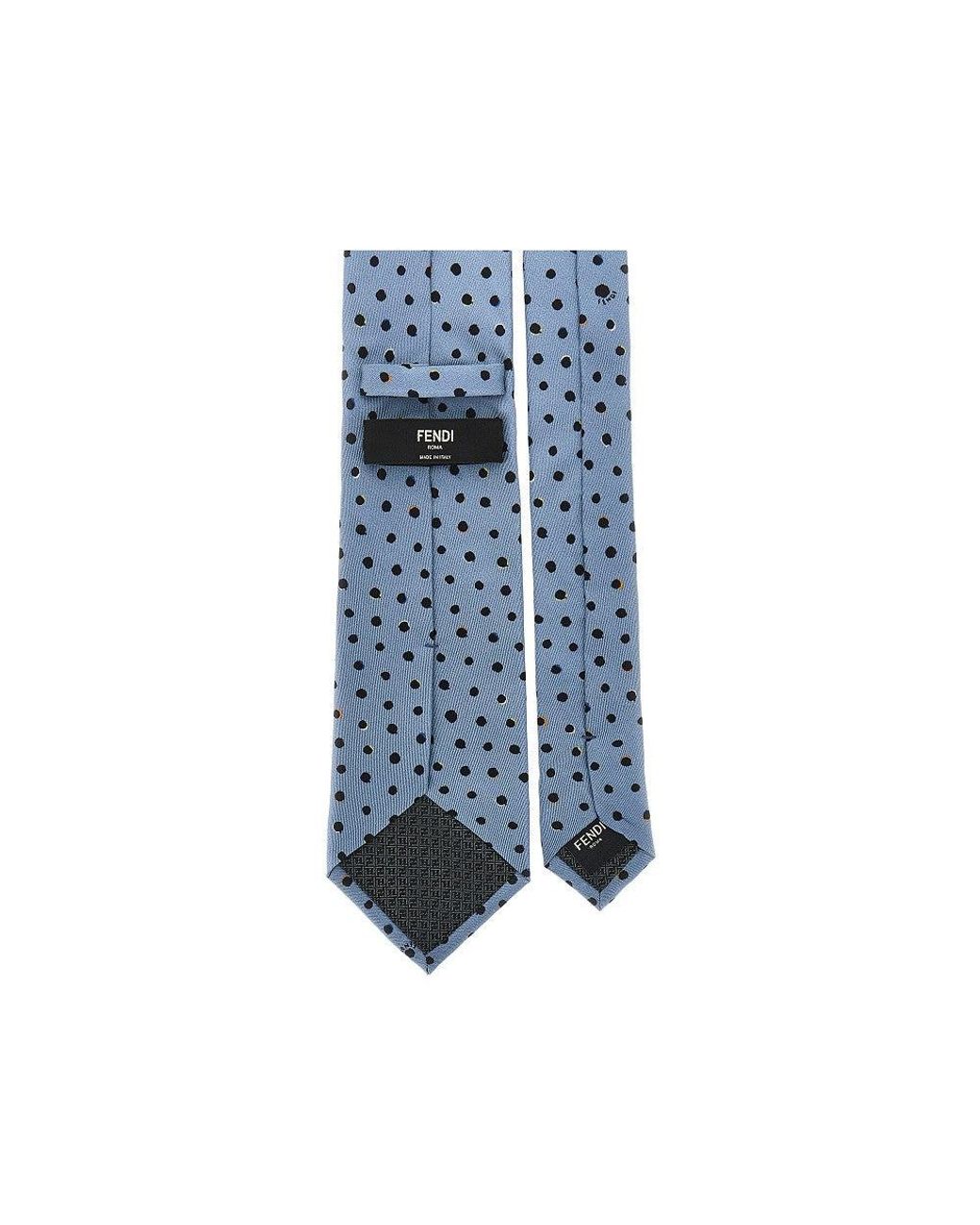 Fendi Blue Falena Dots Silk Necktie for men