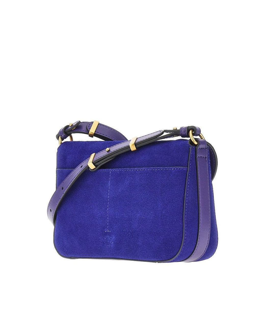 Pinko Blue 'Mini Love Bag Satchel' Suede Leather Bag