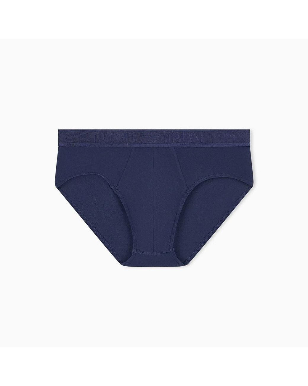 EA BODYWEAR Blue Stretch Modal Brief for men