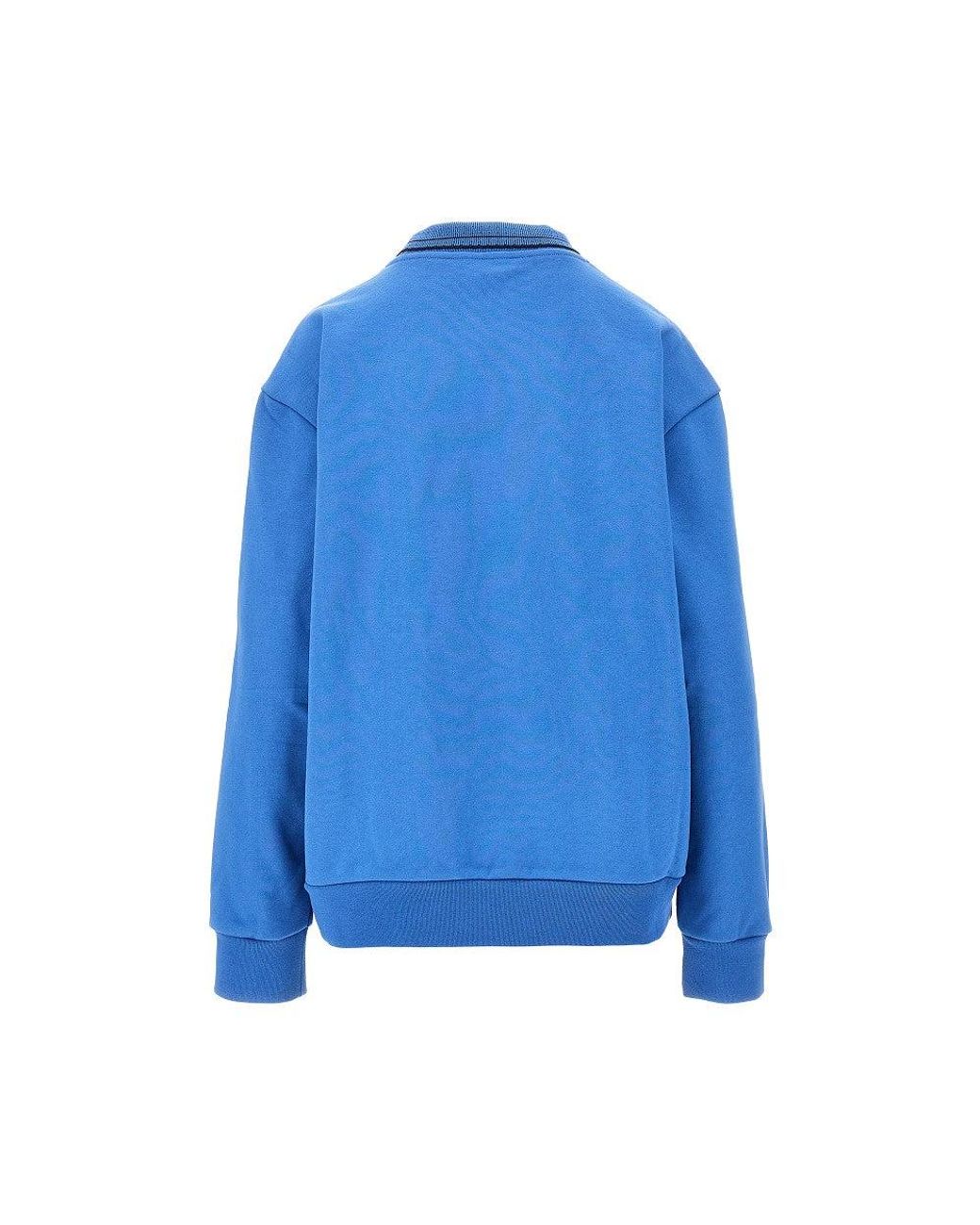 Miu Miu Blue Cotton Sweatshirt With Scalloped Collar