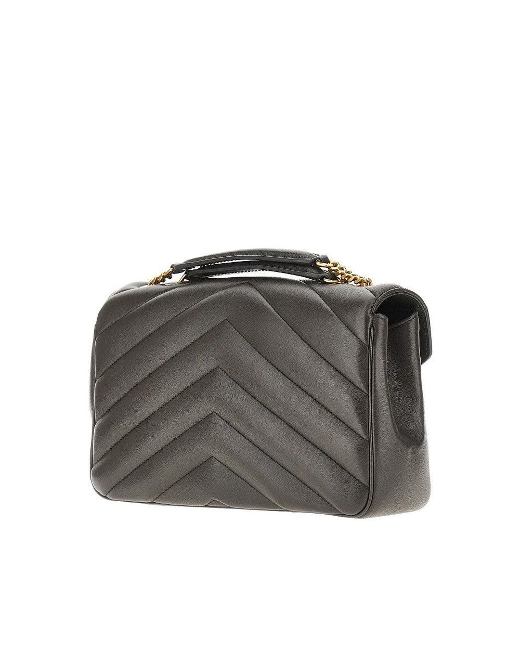 Saint Laurent Black Quilted Nappa Leather Medium 'Loulou' Bag