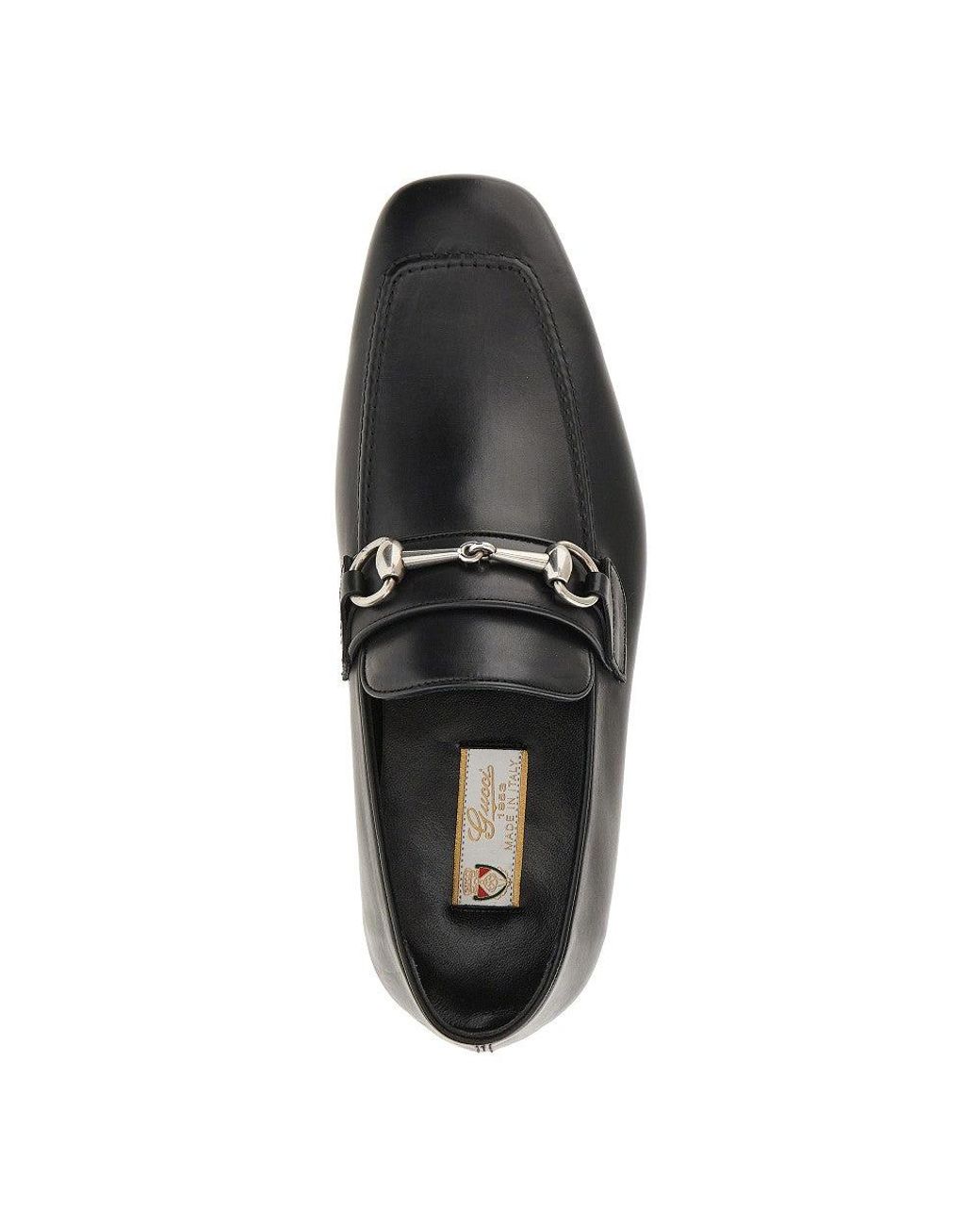 Gucci Blue Leather Loafers With Horsebit for men