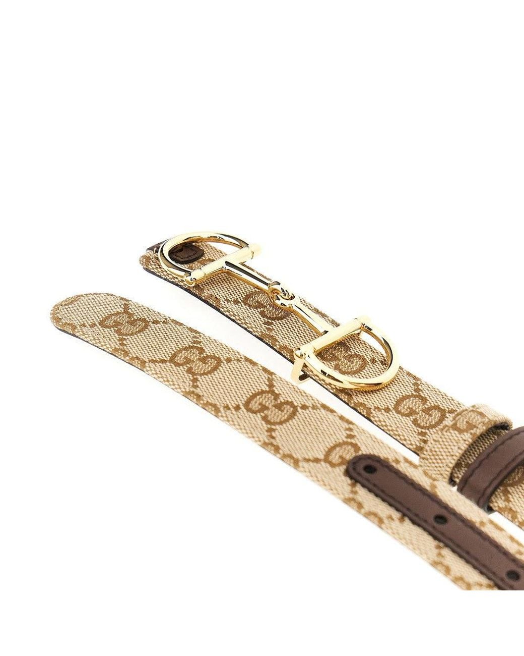 Gucci Natural Reversible Belt With Horsebit Buckle