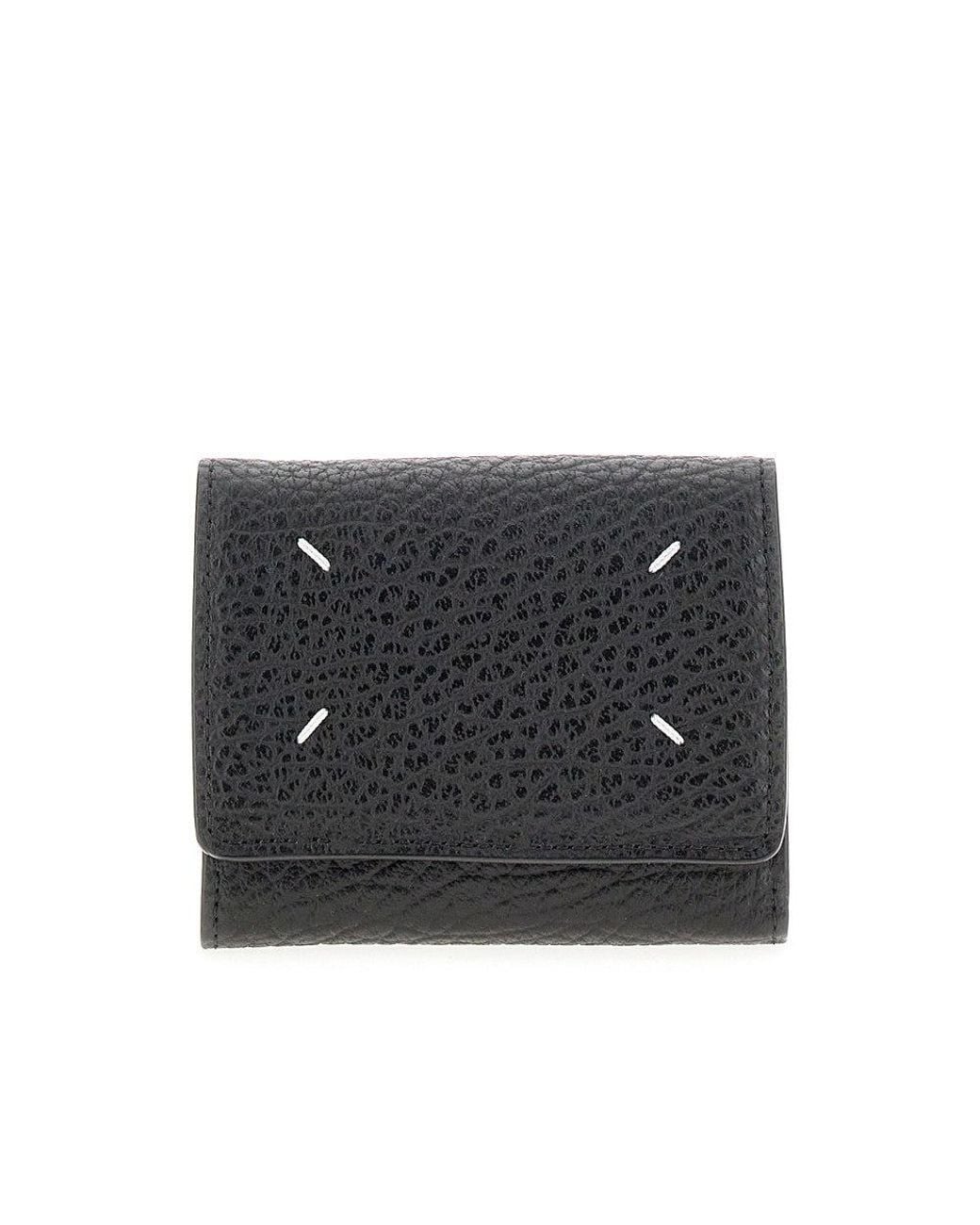 Maison Margiela Black 'Four Stitches' Grain Leather Wallet for men