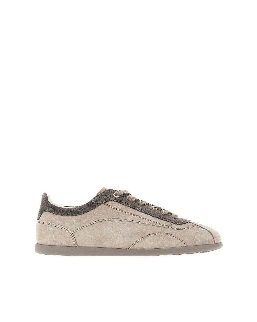 Brunello Cucinelli Brown Nubuck Leather Slim Sneakers for men