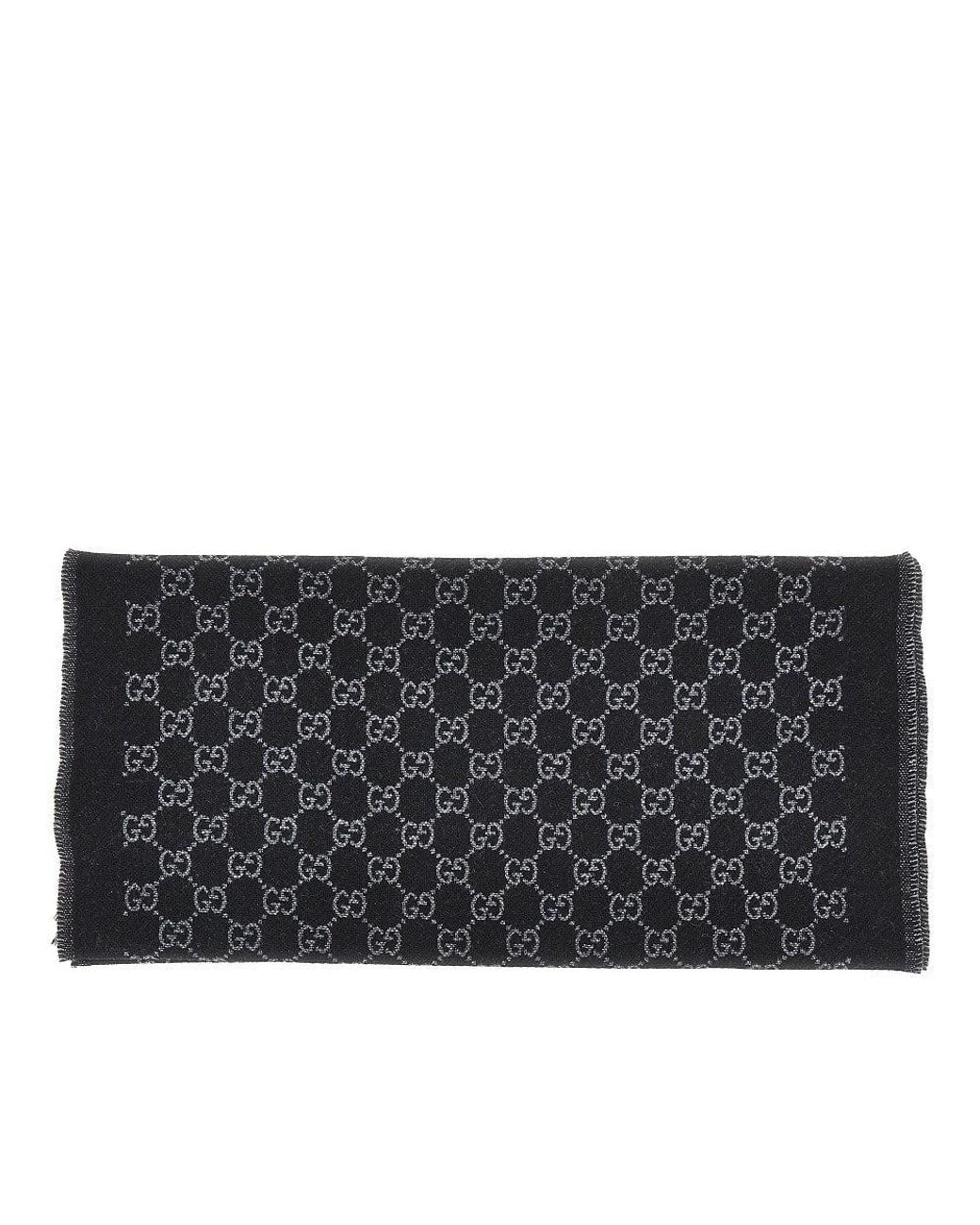 Gucci Black Gg Wool-Blend Scarf