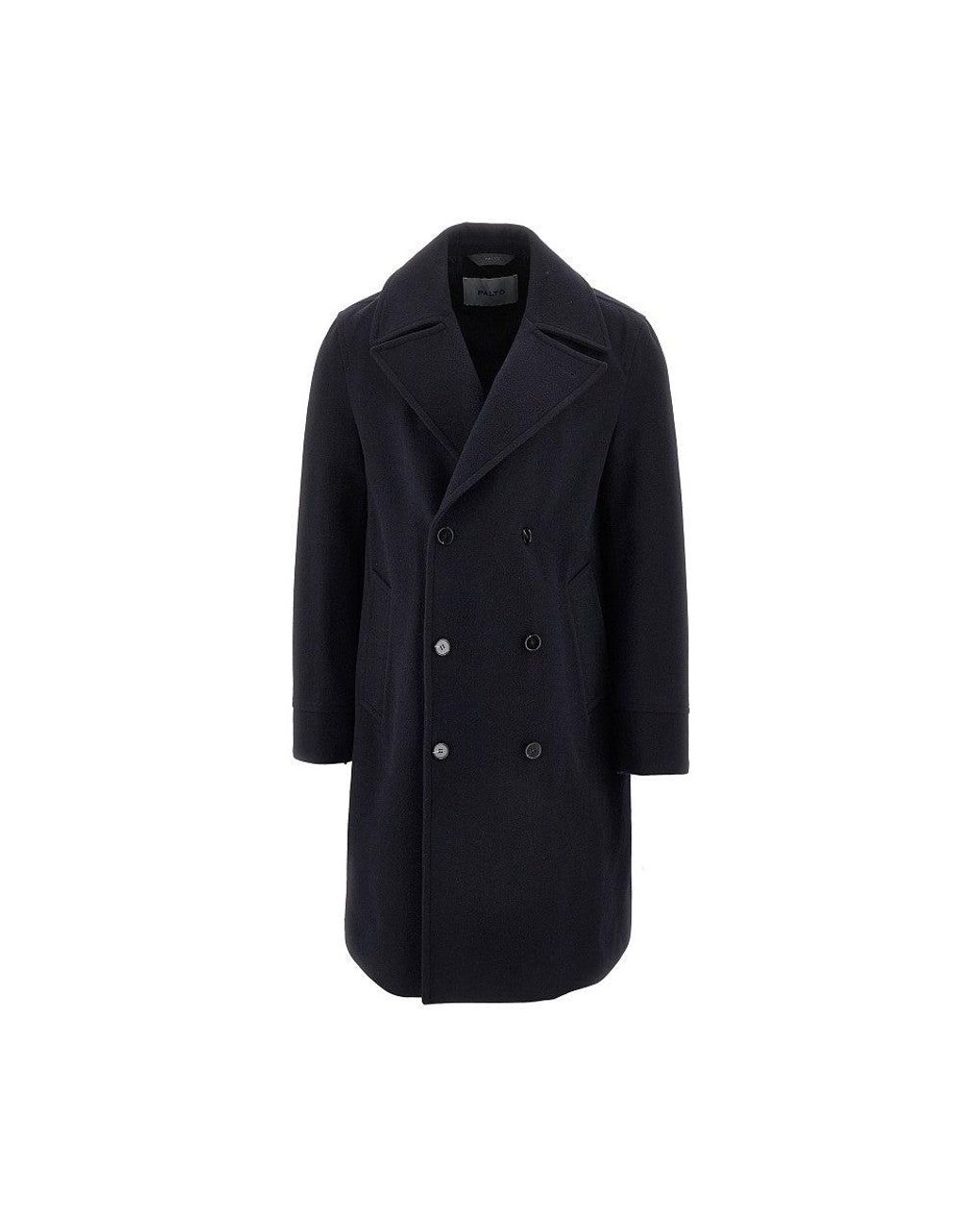 Paltò Blue 'Achille' 2L Felt Double-Breasted Coat for men