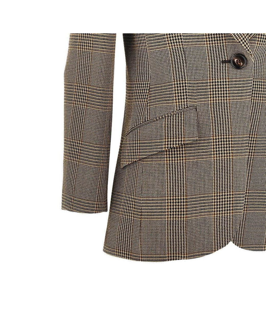 Chloé Brown Prince Of Wales Jacket With Cape Detail