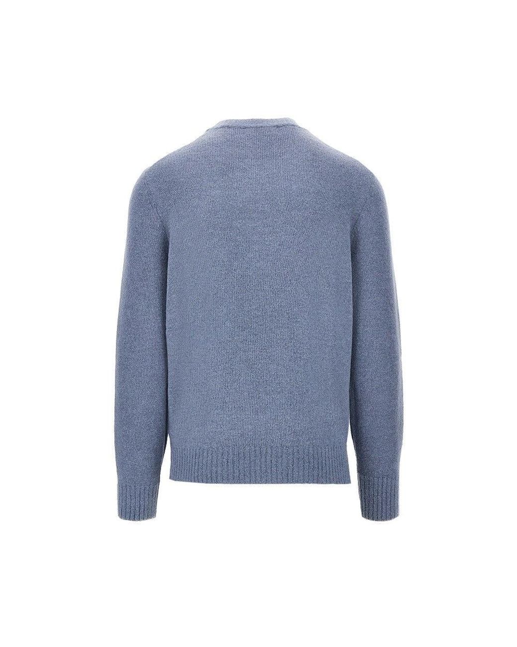 Pullover Girocollo di Brunello Cucinelli in Blue da Uomo