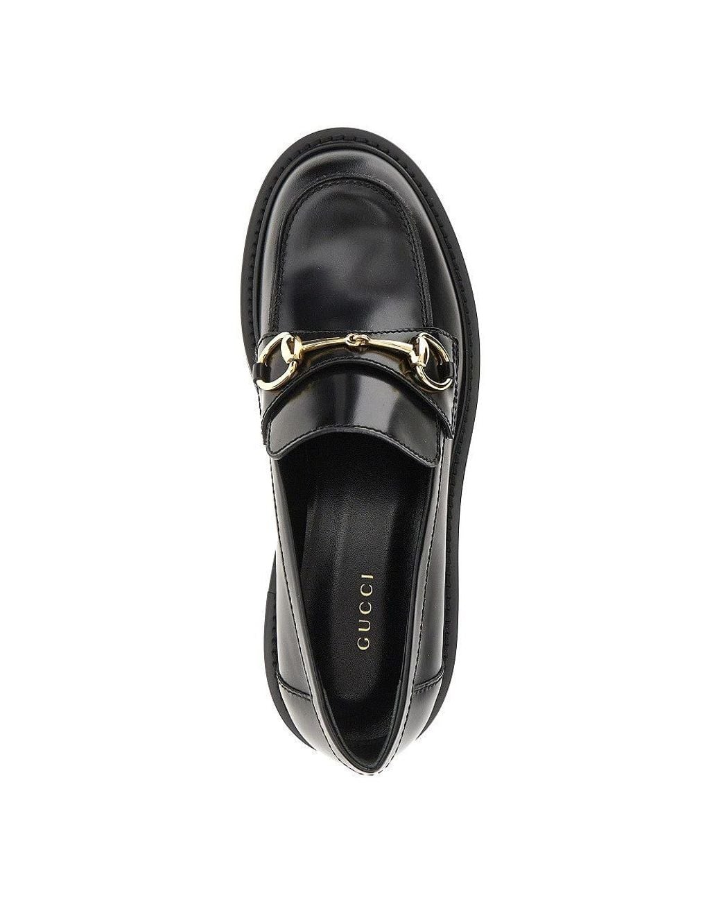 Gucci Blue Lug Sole Leather Loafers With Horsebit