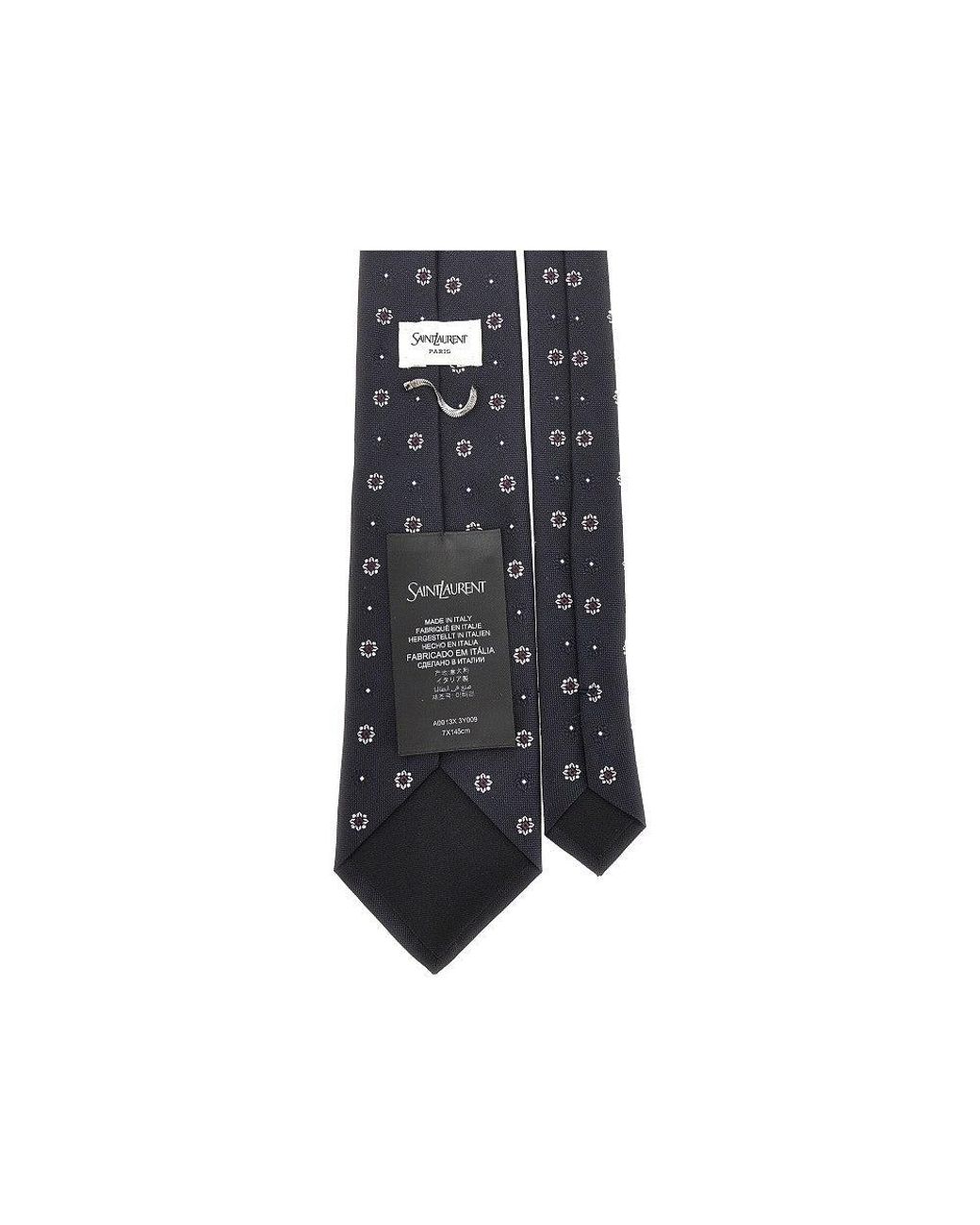 Saint Laurent Blue Silk Jacquard Necktie for men