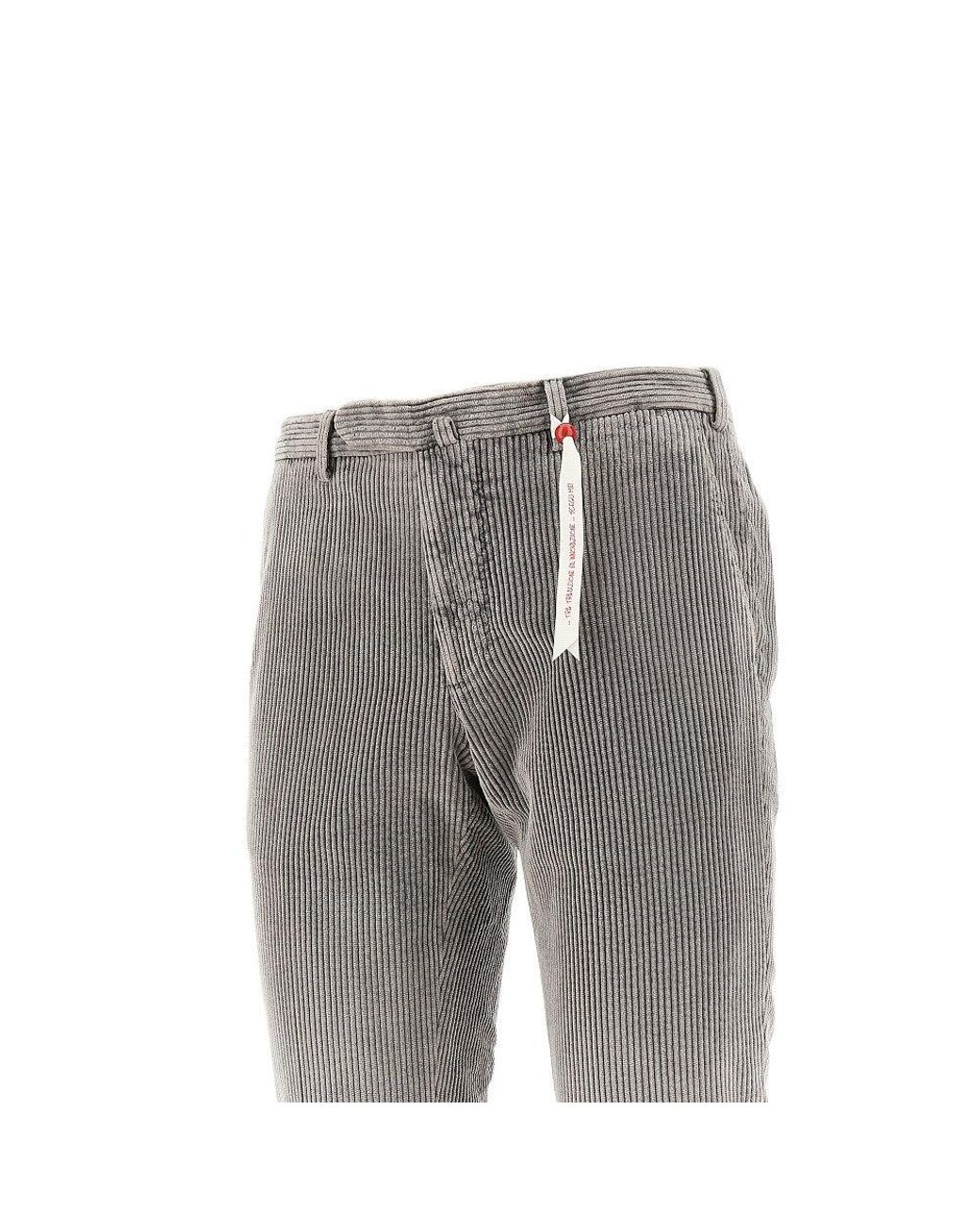 Santaniello Gray 'Evoluto' Corduroy Pants for men