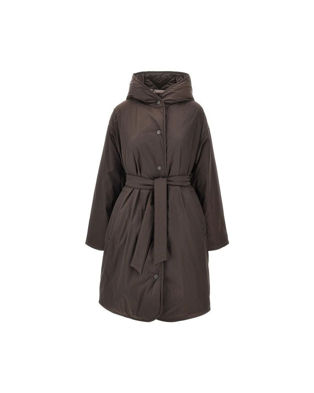Weekend by Maxmara Brown Reversible Down Jacket With Belt