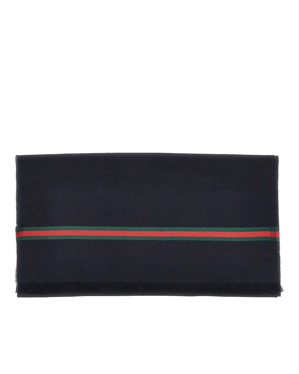 Gucci Blue Silk And Wool Scarf for men