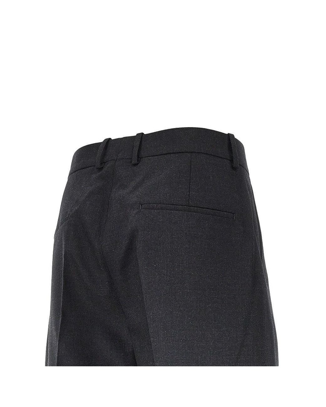 Studio Nicholson Black Pleated Hopsack Pants for men