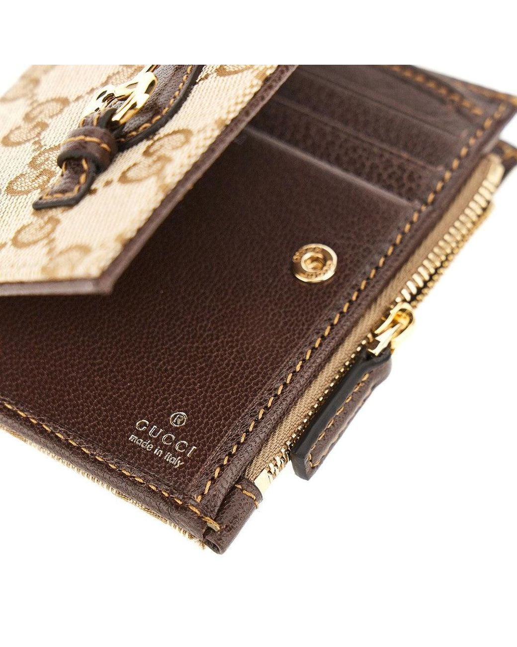 Gucci Metallic Gg Canvas Bi-Fold Wallet With Horsebit