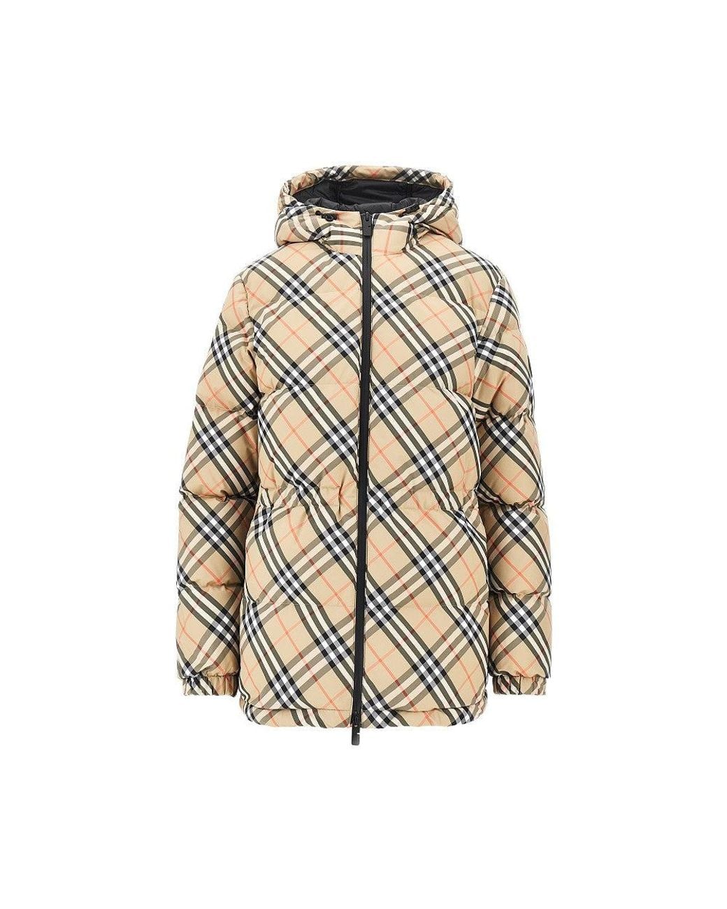 Burberry Metallic Check Nylon Down Jacket