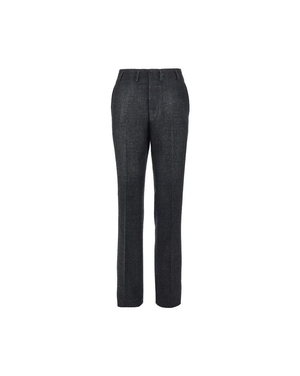 Prada Black Chevron Wool Pants for men