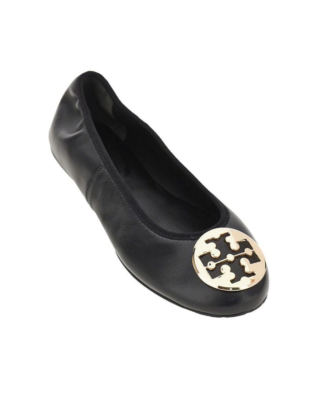 Tory Burch Black 'Reva' Nappa Leather Ballerinas