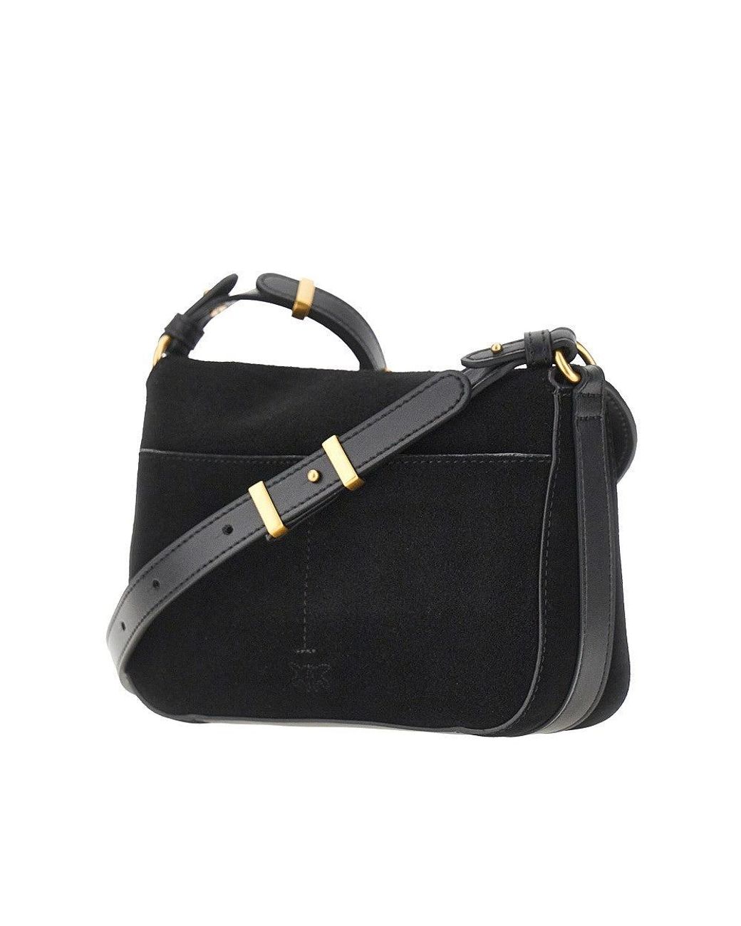 Pinko Black 'Mini Love Bag Satchel' Suede Leather Bag