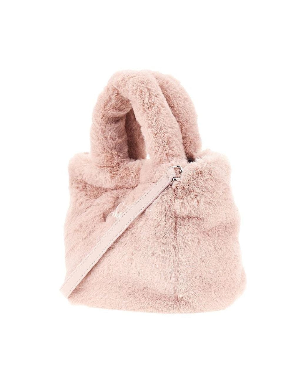 Mc2 Saint Barth Pink 'Mini Vanity' Faux Fur Bag