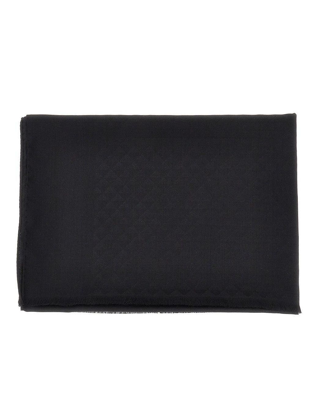 Prada Black Jacquard Wool And Silk Scarf for men