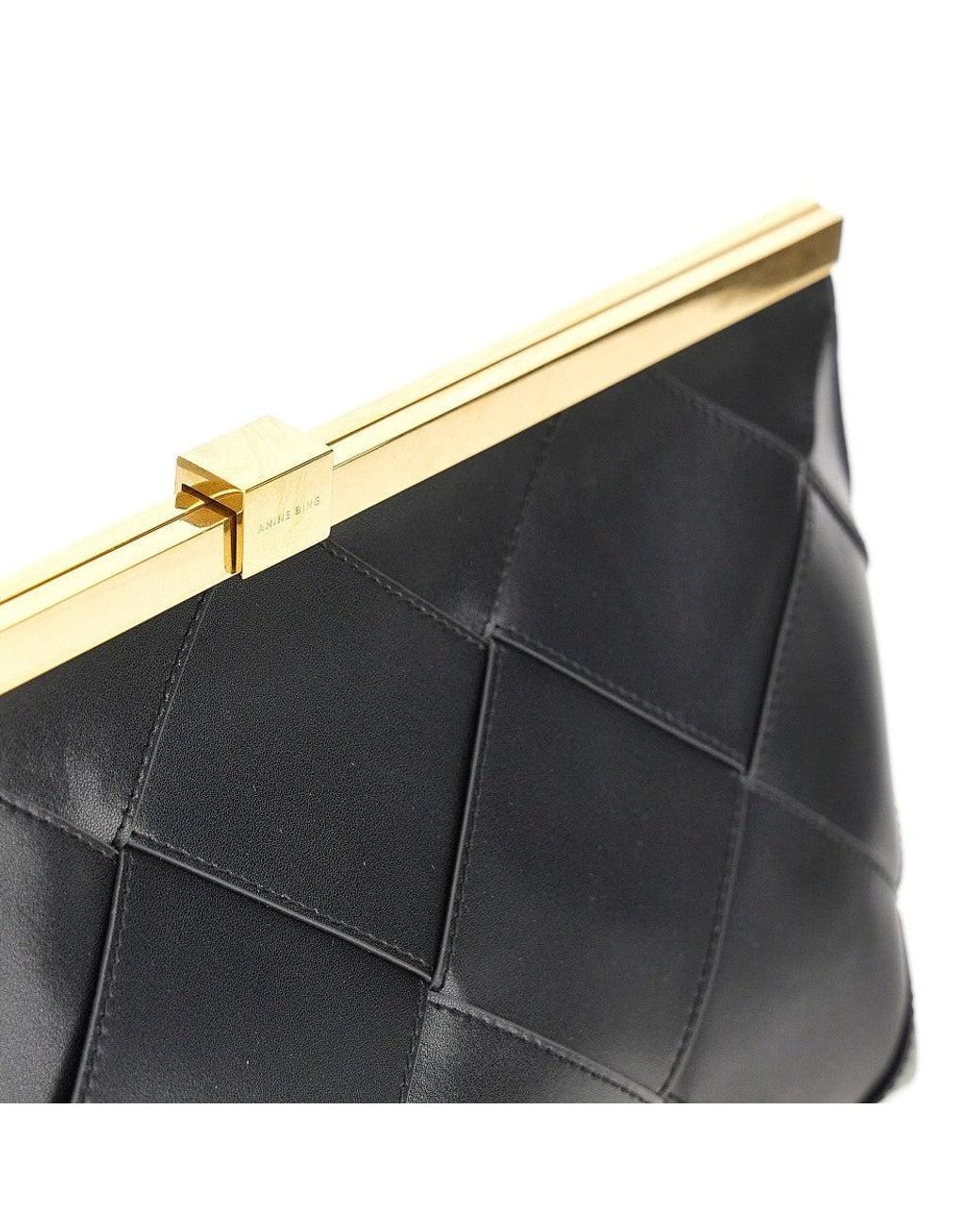 Anine Bing Gray 'Anine' Braided Leather Clutch