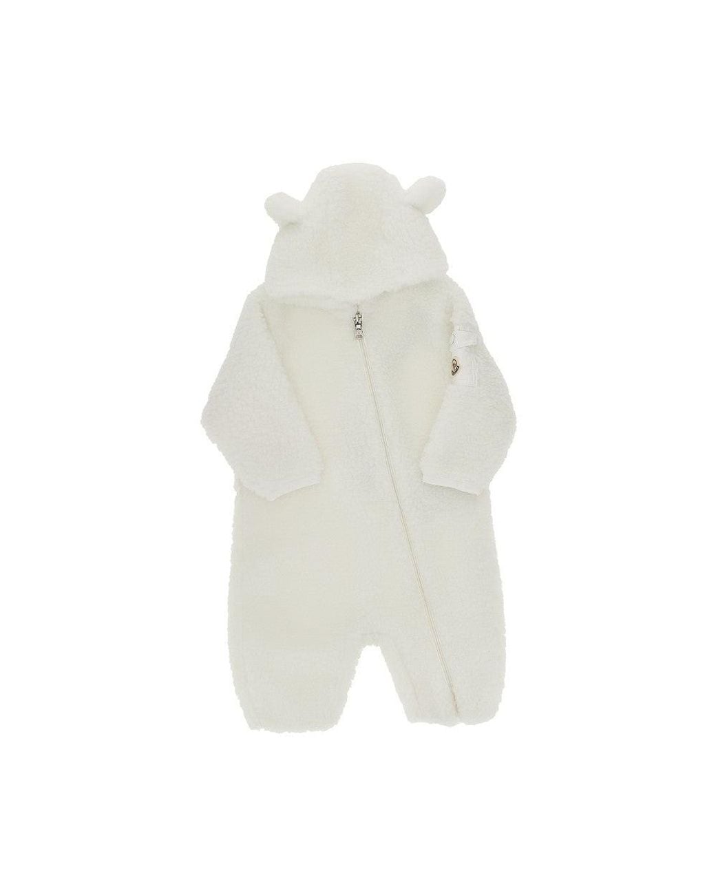 Moncler White Teddy Fleece Romper Suit for men