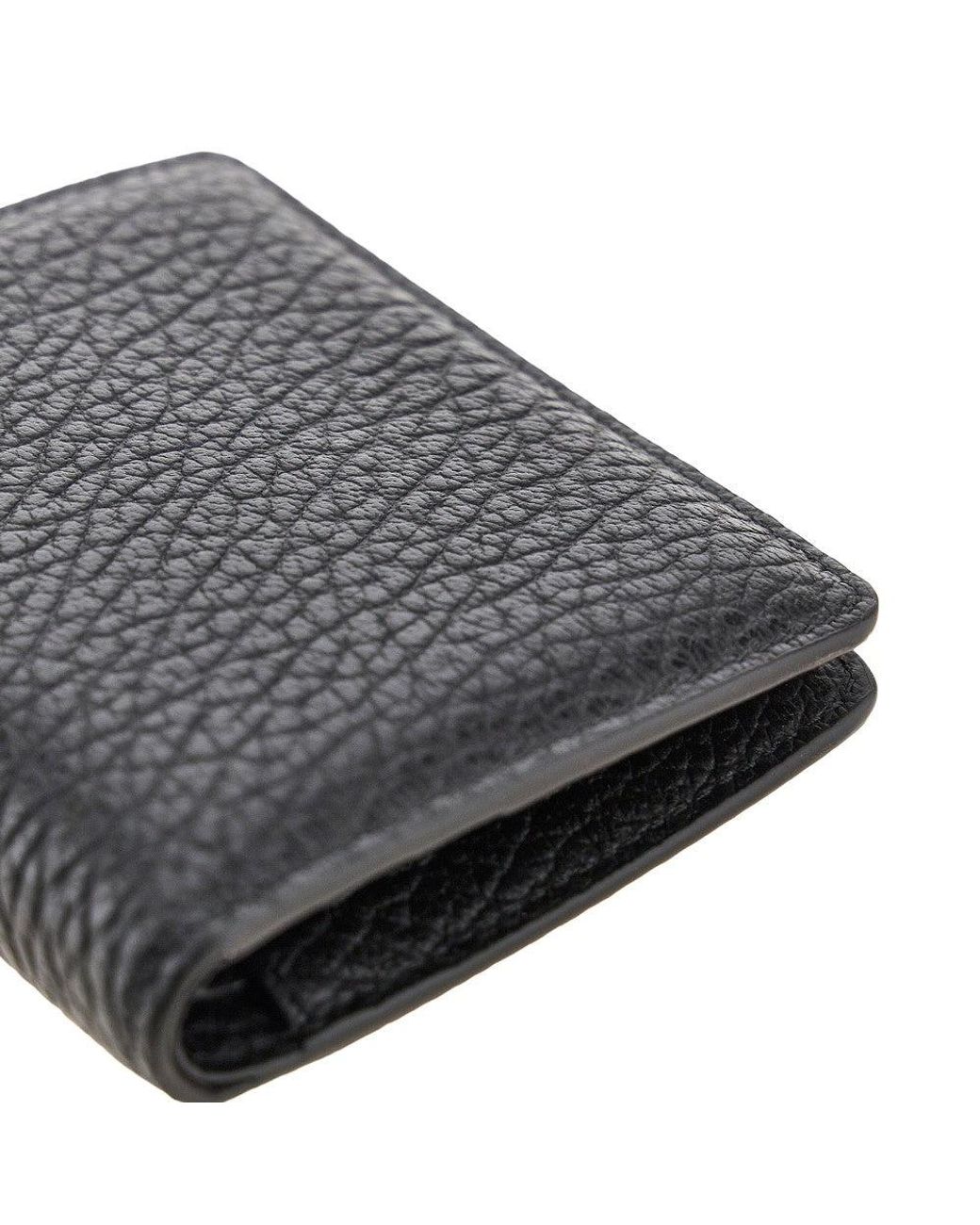 Maison Margiela Black 'Four Stitches' Grained Leather Wallet for men