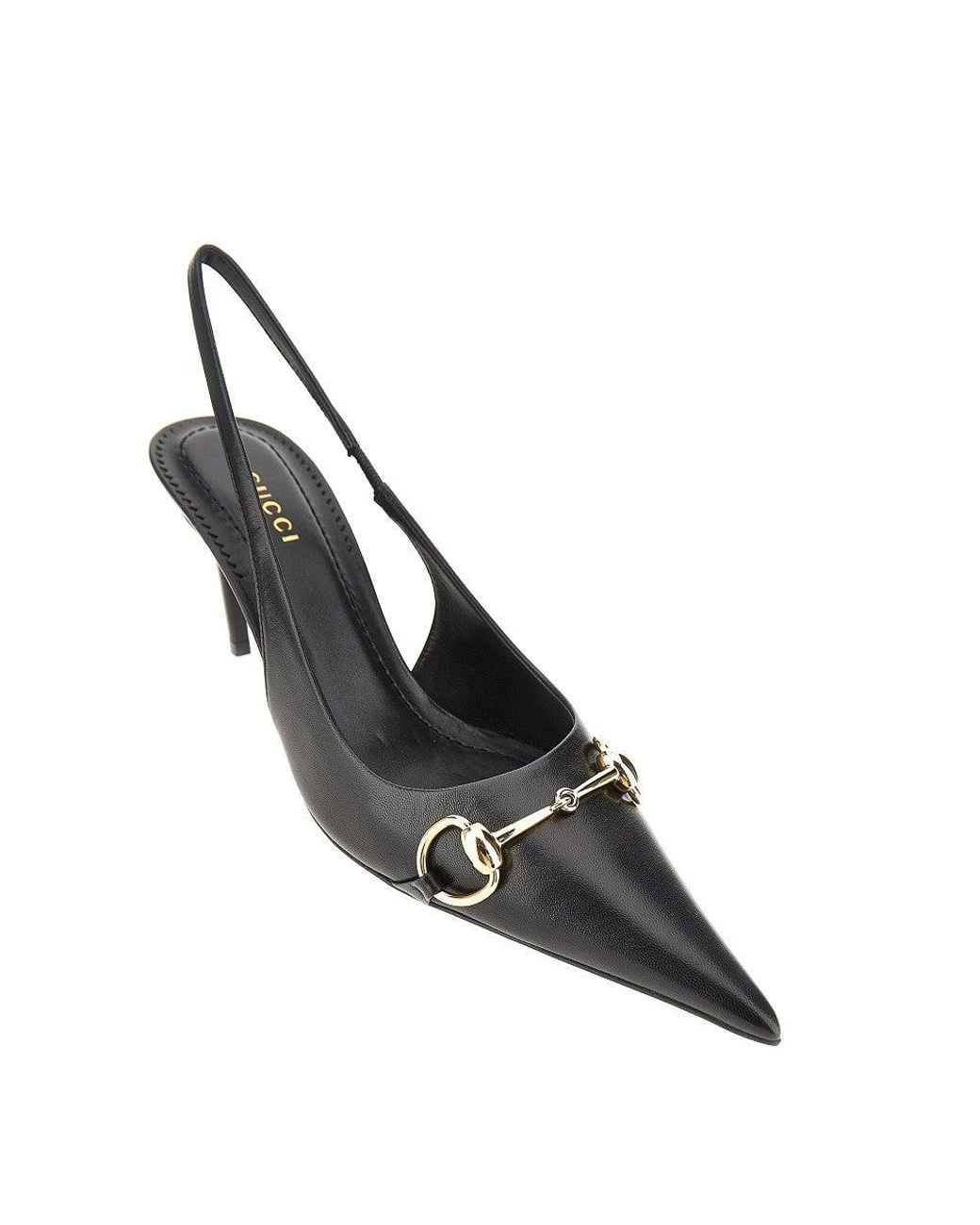 Gucci Blue 'Donna' Leather Slingback Pumps
