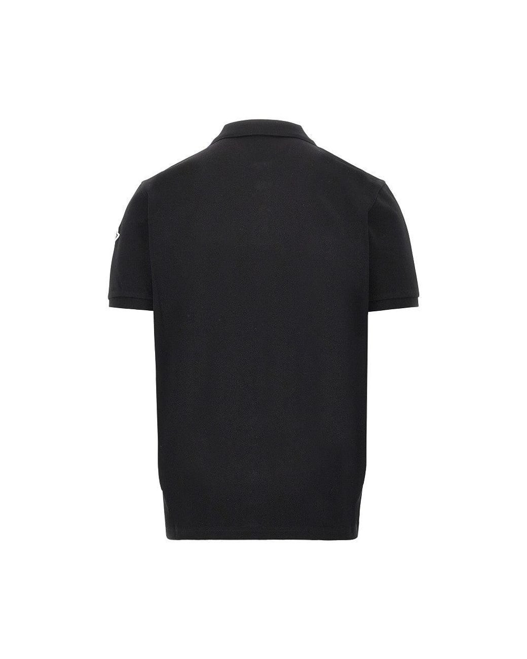Moncler Black Piquet Polo Shirt for men