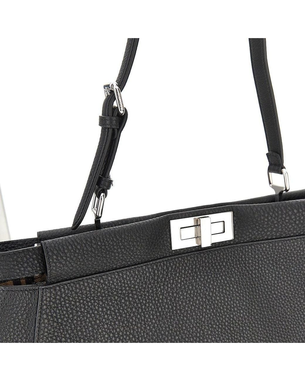 Fendi Black Cuoio Romano Large 'My Peekabo' Bag for men