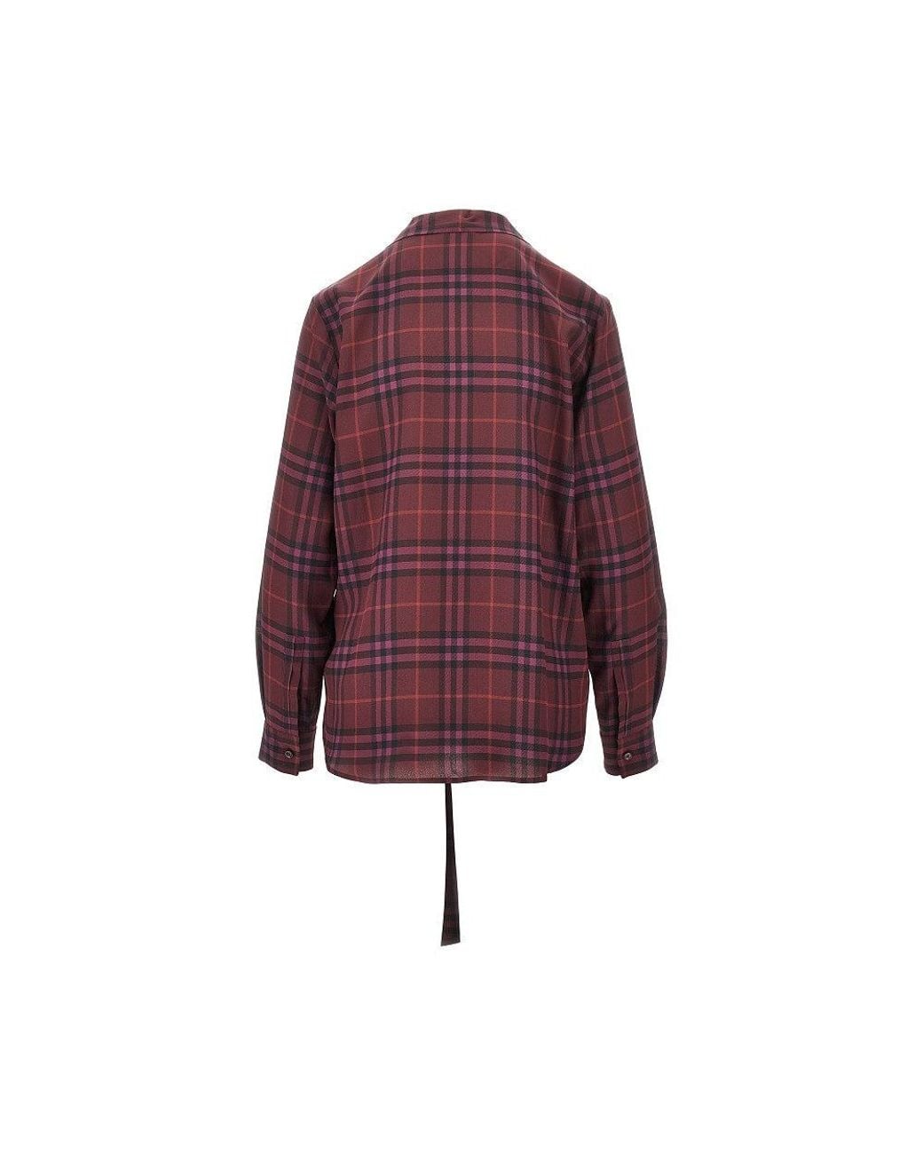 Burberry Purple Check Silk Shirt