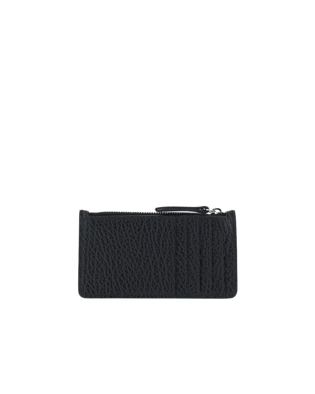 Maison Margiela Black Grained Leather Zippered Cardholder