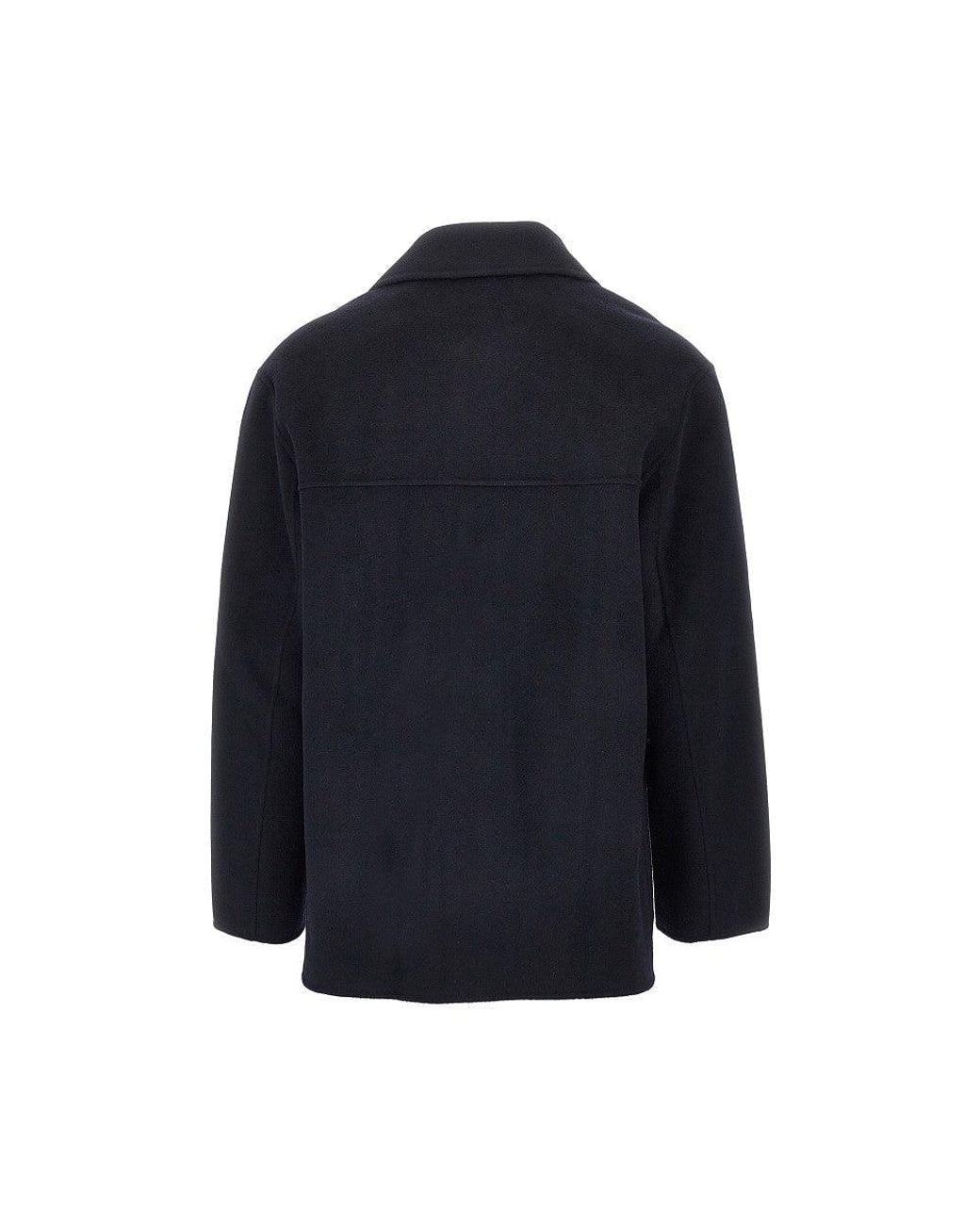 Cmmn Swdn Blue 'Arman' Wool-Blend Shirt Jacket for men