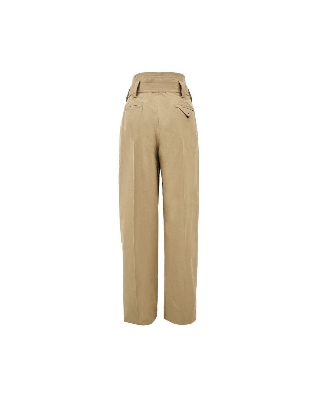 Bottega Veneta Natural Poplin Pants With Belt