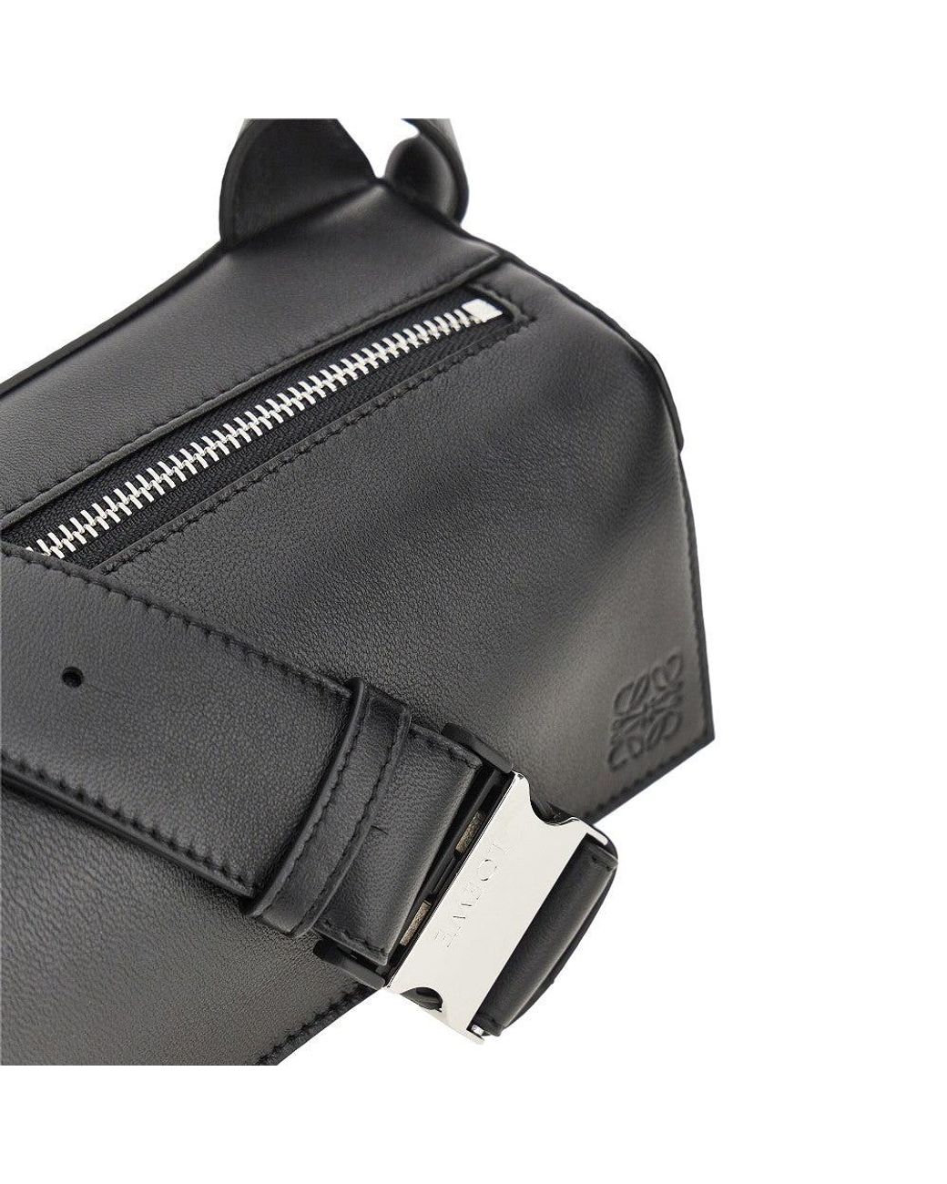Loewe Black Nappa Leather 'Featherlight Puzzle' Slingbag for men