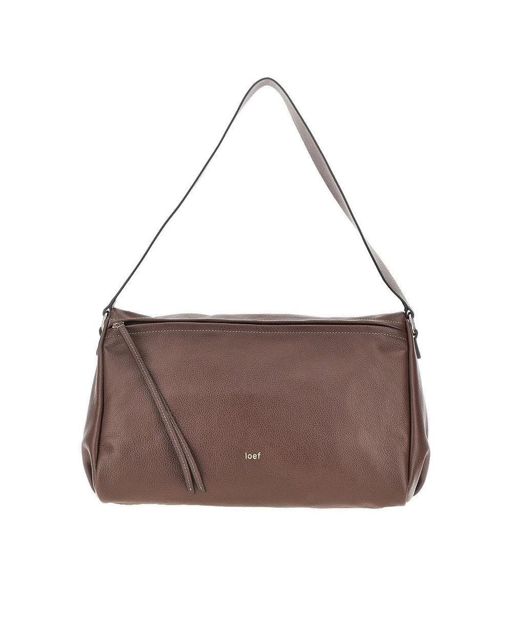 IOEF Brown Grained Leather 'Jill' Bag