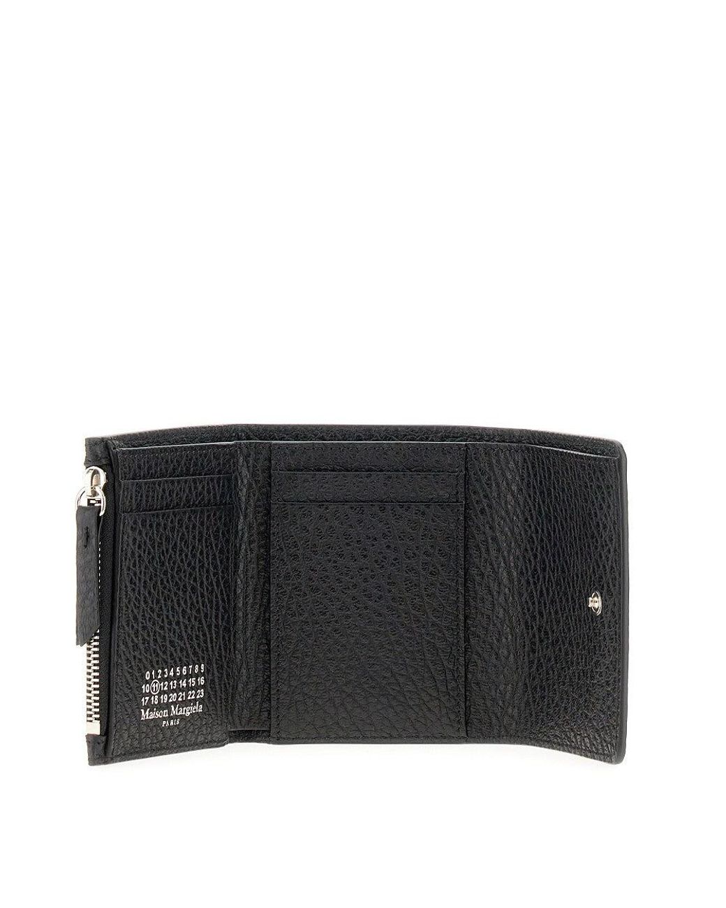 Maison Margiela Black 'Four Stitches' Grain Leather Wallet for men
