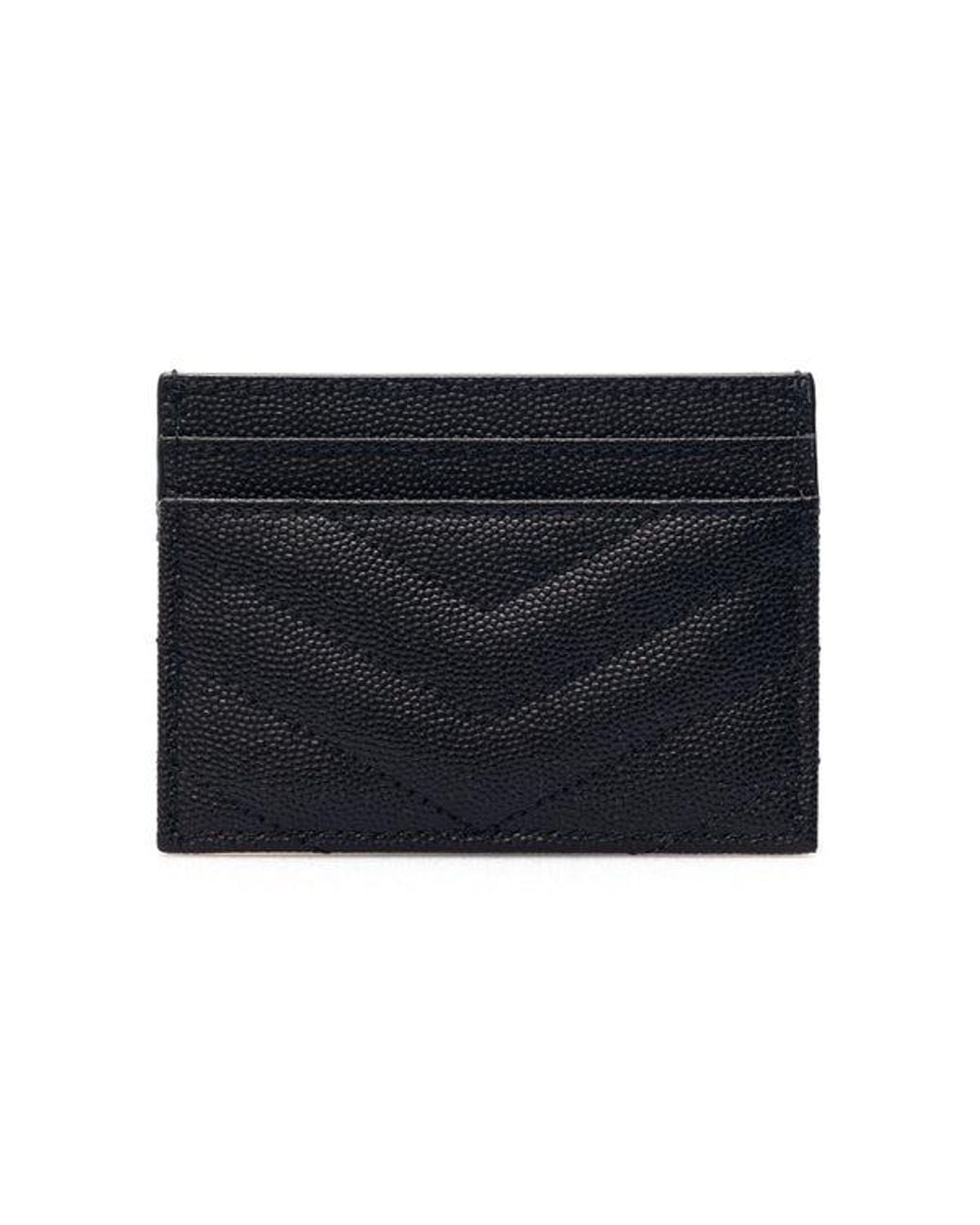 Saint Laurent Blue Grain De Poudre Leather Cardholder