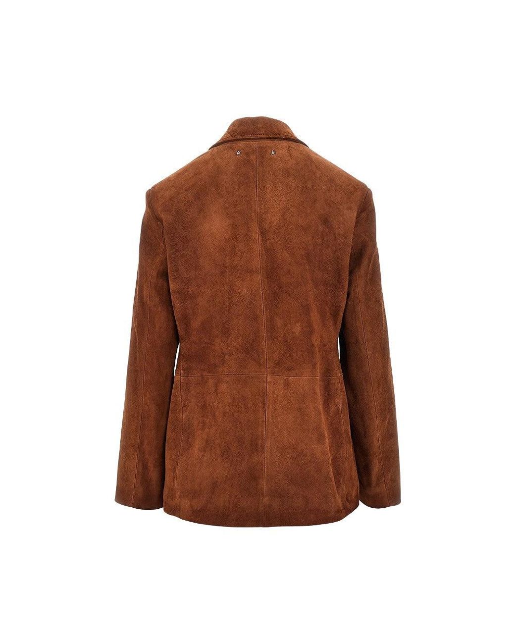 Golden Goose Deluxe Brand Brown 'Robyn' Suede Leather Single-Breasted Jacket