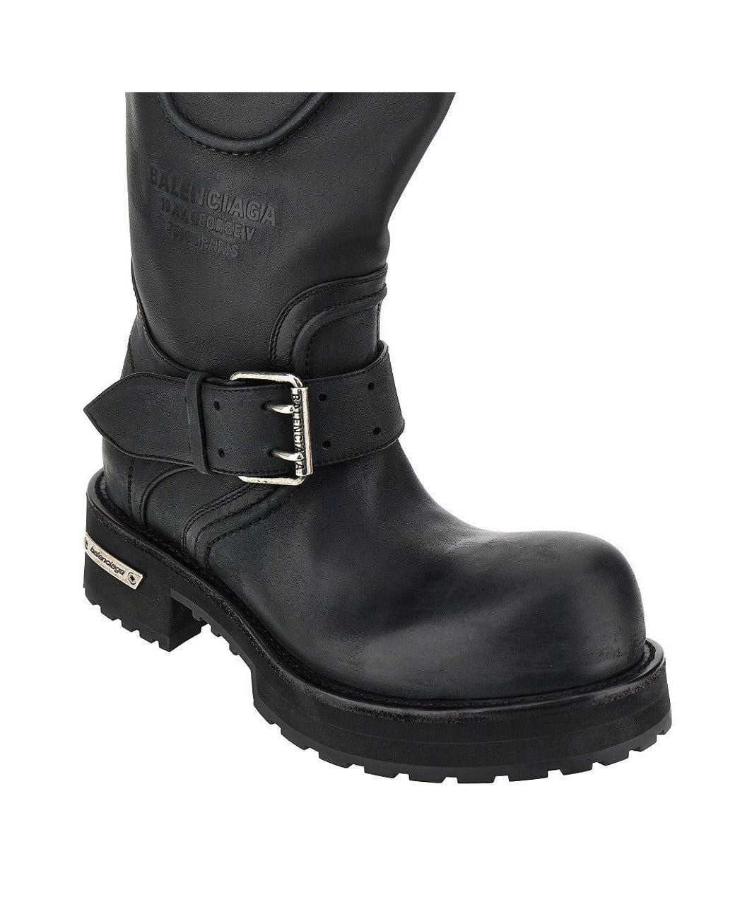 Balenciaga Black 'Venom' Leather Boots for men