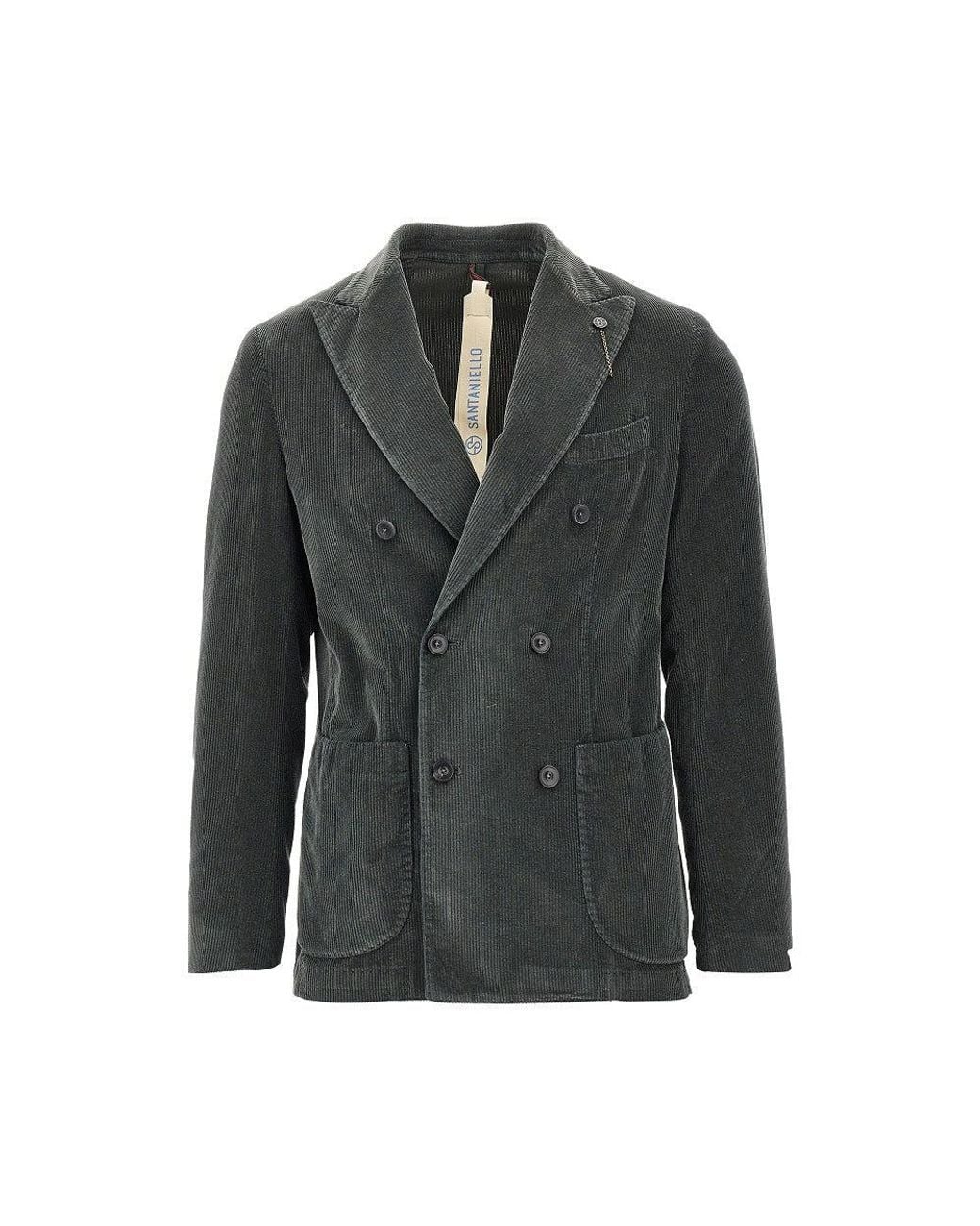 Santaniello Black Giacca Doppiopetto for men