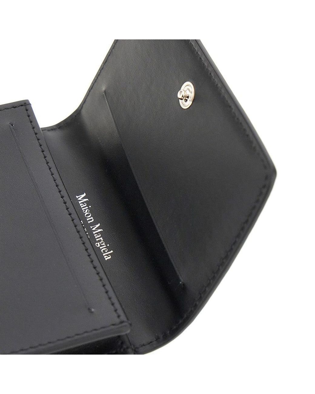 Maison Margiela Black Four Stitches Leather Cardholder for men
