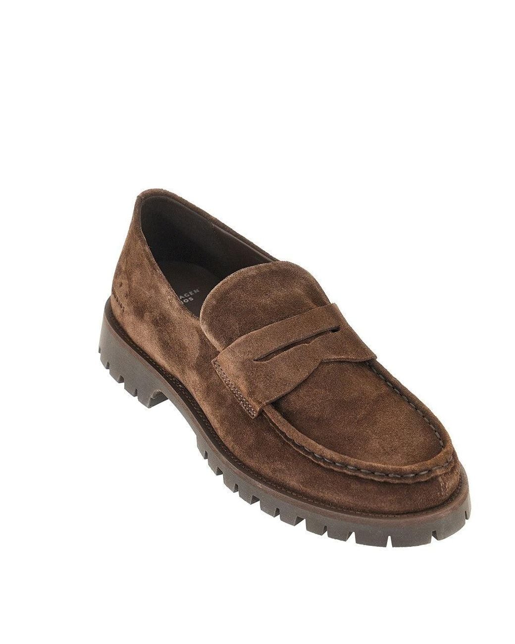 COPENHAGEN Brown Suede Leather Loafers for men
