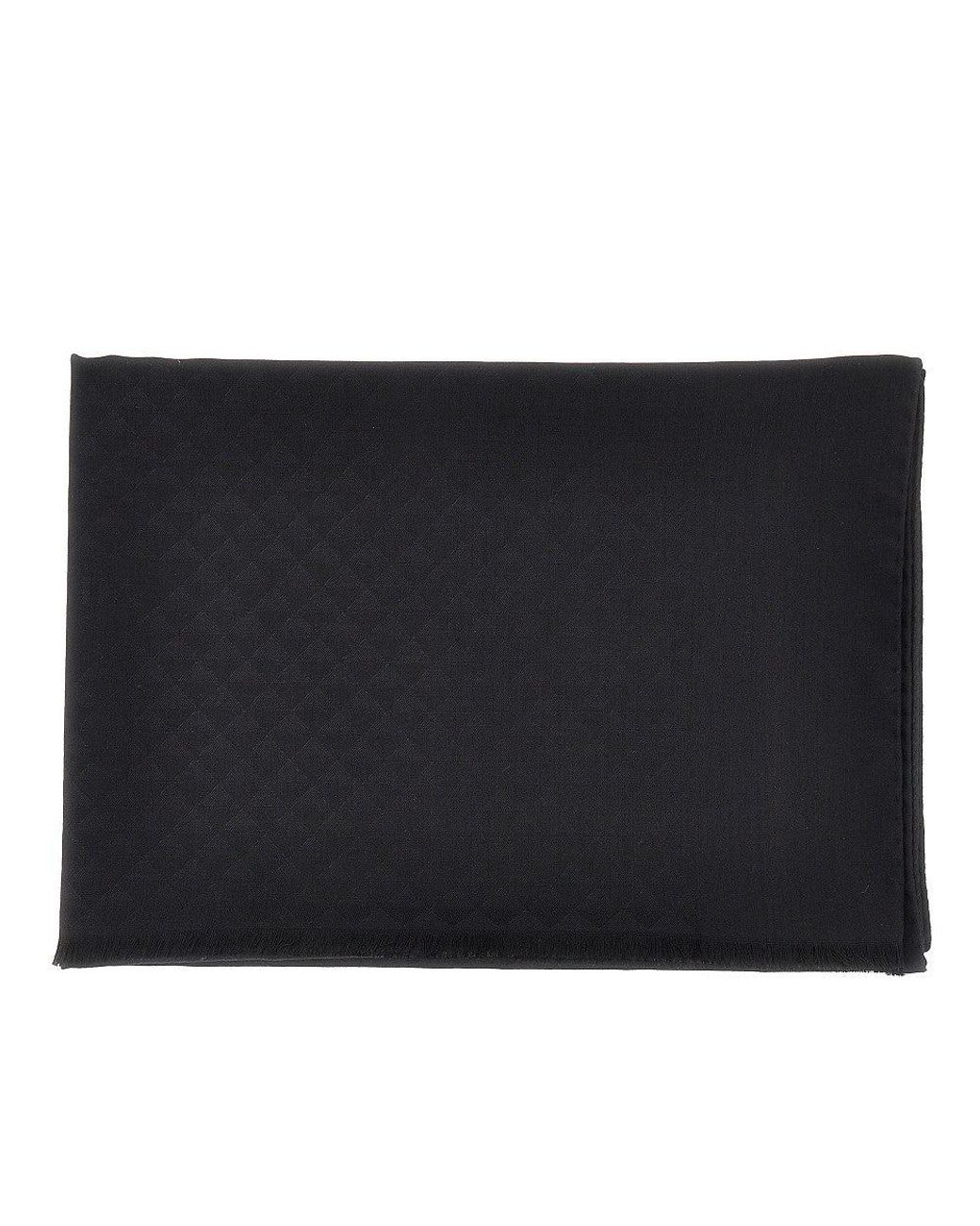 Prada Black Jacquard Wool And Silk Scarf for men